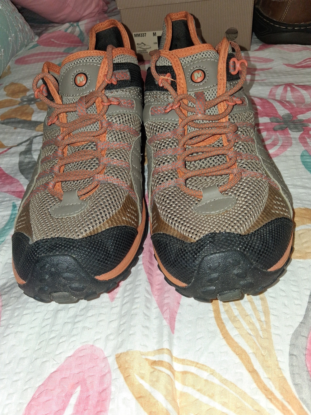 Merrell Men's Trail Sneaker in Orange, Brown & Black